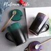 Кружки винтажные керамические творческие красивые персонализированные сублимации с крышкой послеобеденный чай Jogo de Xicaras Coffee Cup набор