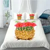 Bedding Sets 3D Pineapple Design Duvet Cover Set Comforter Covers Pillow Cases 173 230 265 180 210 White Bed Linens