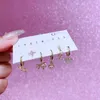 Dangle Earrings MIGGA 6pcs Mix And Match Butterfly Bowknot Set Gold Color Pink Cubic Zircon Women Jewelry