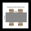 Tanda da tavolo 3 pezzi tovaglia montata per copertura picnic elastica impermeabile con rivestimento con supporto in flanella (nero)