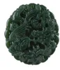 TJP Dragon rond sculpté naturel et Phoenix Hetian Jade Pendant Chine Qingyu Green Collier Pendants5292696