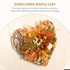 Decorative Flowers Autumn Artificial Garland Fall Wedding Decor Sunflower Wreath Wood Thanksgiving Day Ornament