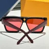 Beweis Damier Pop Sonnenbrille Z2432W Designer Sonnenbrille für Frauen Red Square Acetat Rahmen 100% UV -Schutz Gravierte Metallstreifenmarke Männer Square Brille Z1502