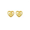 Boucles d'oreilles cerceaux Lu luxe Luxury 24k Heart plaqué d'or pour les femmes à cinq points d'oreille étoile Femme Resell