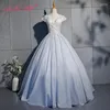 Robes de fête anxin sh princesse blanche dentelle silvery satin satin luxe vintage bride perle cristal en cou fleur de coude bobe hospitalière