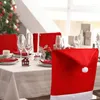 Chaves de cadeira 6 PCs Christmas Papai Noel Chapéu para sala de jantar Decorações de férias vermelhas
