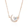 Цепочки корейская версия стерлингового серебра 925 звездного ожерелья луны сладкое роскошное клавиля