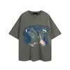 Tshirt de concepteur de luxe chemise tshirt tshirts trois dinosaur imprimement haute rue lavée chemises de cou rond.