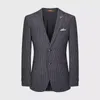 Men's Suits Men Slim Grey Stripe Blazer Party Wedding Jackets 2 Buttons Single Breasted Handsome Good Quality Man Clothing Size 48