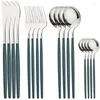 Dinnerware Sets 16Pcs Stainless Steel Cutlery Set Knife Fork Tea Spoon Dinner Flatware Kitchen Silverware Tableware