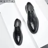 Dress Shoes Wedding Men Leather Italian Brogues Coiffeur Formele zakelijke pak kantoor 2024 Zapatos de Hombre