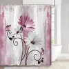Teal grande margherita floreale e farfalla tende per doccia per doccia turchese tende da bagno impermeabile decorazione del bagno con ganci 240512