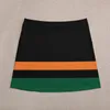 Jupes noires orange vert stripe mini jupe jupe pour femmes vêtements 2024 Arrivées