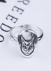 S925 Silver Cat Head Ring Vintage Classic Sterling Silver Cat Face Ring Britse stijl Hiphop mannelijke en vrouwelijke Thai Silver Ring5256779