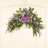 Decorative Flowers Chrysanthemum Rose Lintel Flower Leaves Garland Arrangement DIY Decor Spring Wreaths Artificial Pendant Silk Simulated