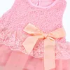 Flicka klänningar flickor ärmlös strappy klänning baby spets prinsessa 0-2 år gamla knappar kort strand