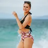 Moda de banho feminina Sexy Swimsuit de maiô de biquíni de cintura alta com mulheres acolchoadas de duas peças tankini cenário de surf swimming praia use biquinis