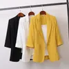 Vestes de vestes pour femmes couleur couleur jaune noir tissu coton noir manteau oversize oversion printemps été 2024 ol costume