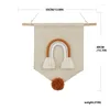 Figurine decorative Nordic Macrame Rainbow Wall Impiccing Kids Room Decor decorazione in tela in tela tela.