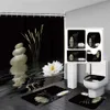 Cortinas de chuveiro zen spa lotus meditação cortinas de chuveiro de bambu aromaterapia com aromaterapia na tela de vela não deslizamento