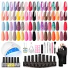 Nagelkunst Kits Limegirl Gel -Nagellack -Kit mit 48W UV Lampe 53 Stück Gel Starter Kit 34 Farbgel Politis Kit mit Sonnenschutzhandschuh Set T240510