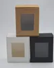 Envoltura de regalo 10pcs 3 tamaños Kraft Boxsquare Paper Black Paper Box White Soul Soap con ventana de PVC transparente2020059