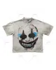 Gothic American rétro surdimensionné T-shirt Men Y2K Cartoon Imprimé des hommes à manches courtes Spoof Punk Street Casual Loose Top Femmes 240511