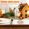 Candlers Wood Tealight Solder Votive Star à cinq points et Snowflake Shape Dinning Table Stand pour la décoration intérieure