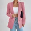 Fashion Spring Traf Womens Jacket 25 34 Solid Polyester Cotton Non Strech Long Sleeve Office Lady Blazers In Outerwears 240424