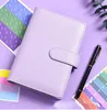 Color A6 6 Binder Ring Binder Clip-On Notebook in pelle Copertina di copertura per foglie sciolte journal kawaii cancelleria