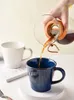 Кружки японская ретро-керамическая кофейная чашка мощность 300 мл домашнего латте капучино кружка для завтрака Высококачественная американская посуда