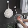 Serviette serviette de main chenille cuisine salle de bain petite balle avec boucles suspendues microfibre absorbant sèche rapide