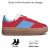 Platformontwerper Suede Leather Luxury Women Bold Sports Shoes Pink Blue Burst Cream Collegiate Green Red Gum Black Witte Girns Sneakers Trainers Maat 36-40