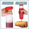 Storage Bottles 16 Oz Inverted Plastic Squeeze Refillable Tip Valve Dispenser Condiment Bottle For Sauces Ketchup