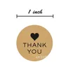 Gift Wrap Heart Kraft Paper Thank You Stickers 50-500pcs Appreciation Tag Labels For Business Bag Seal Wedding