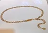 Vintage Gold Color Link Chain Cellace Collier Fête Fine Bijoux Long Chain C Small Bar Tag Charms Belt Belt for Lady7956120