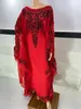 Ubranie etniczne Czerwony Dubai Kurtas sukienka Marokańska Kaftan Georgette Arabian Suknia Pakistan