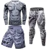 Suits-survêtement masculins pour hommes Sports Compression Running MMA Boxing Shorts Rashguard Exercice de gymnase Vêtements sportifs Trainage de fitness Tracker Q2405010