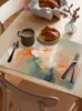 Bordmattor 4/6 st Oilmålning Abstrakt modern konst placemat kök hem dekoration matsal kaffematta