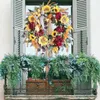 Decoratieve bloemen kunstmatige zonnebloem krans herfst voor voordeur decor hangende oogst festival home decoratie nepbloem