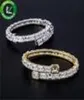 Ювелирные ювелирные украшения хип -хоп -манжеты женщины мужские браслеты с алмазными браслетами золотой серебряный модный браслет роскошные дизайнерские дизайнеры кубическая циркония еврей2082444