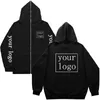 Benutzerdefinierte Zip -up -Hoodies Männer Frauen Personalisiert gedrucktes Sweatshirt Design Ihr eigenes Muster Y2K Streetwear Reißverschluss Jacke Schichten 240429