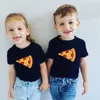 Pizza et transerie drôle Famille Famille Assortie Shirts Cotton Dad Da fille fils Kids Tshirts Baby Rompers Pères Day Gift 240507