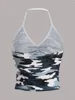 Tanks pour femmes suspendues girl y2k woman sling camouflage classique halter tops esthétique emo vintage street slim hip hop skinny singulet