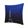 Pillow Paris Eiffel Tower at Night Pleadscase imprimé Polyester Cover Decor Trip Art Case Home Drop 18 "