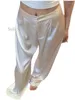 Women's Pants White Acetate Satin Wide-Leg Summer Drooping Straight Graceful Casual Slimming Suit Mop Fashion