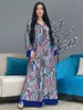 Vêtements ethniques Maroc Kaftan Dubaï Turquie Femmes musulmanes Imprimez une robe de fête maxi