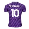 2023-2024FANS+Ретро Фиорентина футбольные майки J. Ikone Batistuta Castrovilli Эрик Флоренс Джерси ACF Jovic A. Cabral Milenkovic C. Kouame Men Football Room2-24