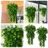 Decorative Flowers 2pcs Artificial Hanging Vine For Wall House Room Indoor Outdoor Decoration (No Baskets)