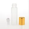 Lagerflaschen 5 ml Gefrostierte Glasflasche Stahlkugel Rollen auf Augencreme Parfüm ätherisch Öl/Lipgloss/Honig Hautpflege Kosmetik